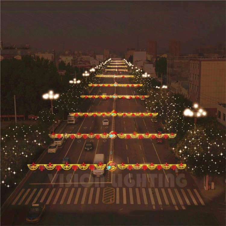 众熠跨街过街灯,中国梦灯众熠街道装饰亮化来图订做