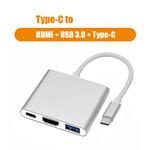 Typechub转HDMI+USB3.0+type-cPD充电高清转换器MacbookPro