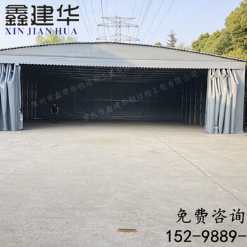 杭州萧山区批发大型伸缩活动雨蓬帆布推拉帐篷折叠伸缩遮阳棚效果图