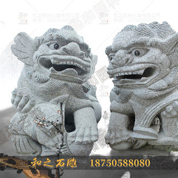 廠家供應(yīng)1.7米高寺廟花崗巖石雕獅子寺廟石雕獅子價(jià)格合理