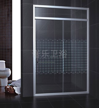 家批发定制钢化玻璃304不锈钢浴室淋浴房双门两门活动