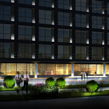 办公楼夜景工程动画设计城市办公楼夜景动画设计