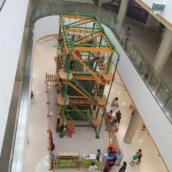 儿童拓展设备厂家订做商场中庭室外高空项目攀爬探险器材
