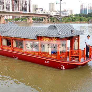 黑龙江画舫船多少钱一艘楚歌木船供应水上餐厅船仿古画舫船水上房船电动观光船