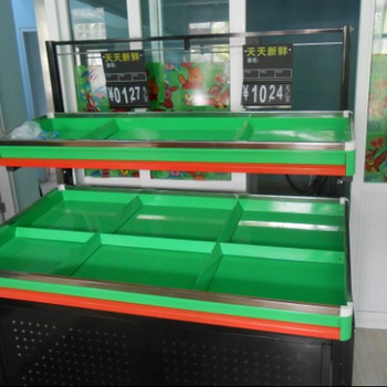 豐鑫貨架展柜水果貨架鋼木結(jié)構(gòu)果蔬展架果多美展示柜