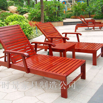 供应广东广州校区泳池木质休闲躺椅阳台休闲躺床木质太阳椅