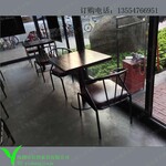 酒吧餐桌复古酒红色实木餐桌深圳宜尚家具