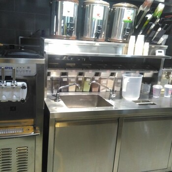 厂家奶茶店内全套机器设备操作台热水器封口机等等价格可咨询