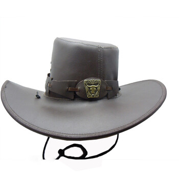骑士帽牛仔牛皮帽美国墨西哥帽檐可塑型真牛皮帽子表演出游遮阳帽