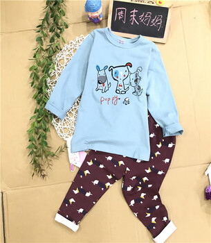 秋季純棉家居服周末媽媽童裝折扣貨源