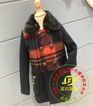 品牌童裝貨源蝴蝶果兒童呢子大衣-廣州思賓服飾