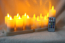 電子蠟燭HC-063-2鍵10鍵18鍵充電黃燈搖擺蠟燭圖片0