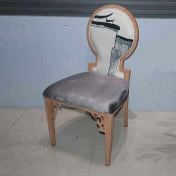 厂家众美德时尚圆背椅主题餐厅椅子简约软包酒店实木椅