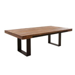 美式乡村做旧实木餐桌西餐厅长方形桌子铁艺实木餐桌椅定做首选厂家众美德