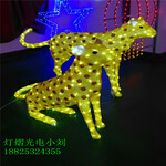 商业街场景亮化LED滴胶豹子造型灯雪豹装饰灯雪豹景观灯