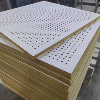重庆热门穿孔石膏板规格报价玻纤吸音板防火A1级
