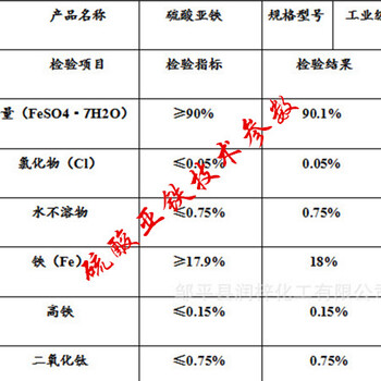 荆州七水固体硫酸亚铁含量