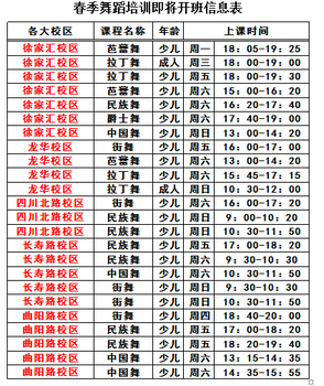 上海舞蹈培训2018年好莱坞艺校各大分校-开班信息