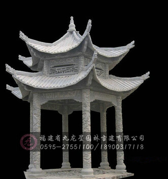 傳統(tǒng)精美石雕涼亭做工石材雕刻亭子六角石涼亭安裝流程圖片