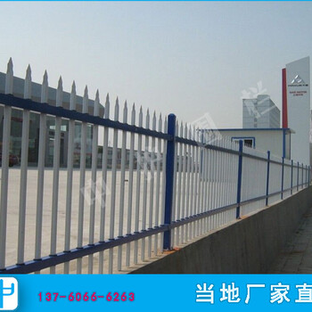 增城中铁项目部蓝白栅栏学校围墙护栏安装小区铁艺栏杆图片