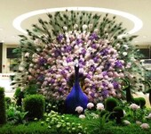 山西太原厂家直销各种艺术插花大厅大型孔雀设计插花安装
