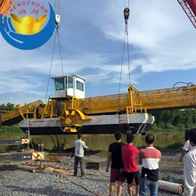 全自動(dòng)水面清潔船垃圾打撈船割草船水葫蘆打撈船