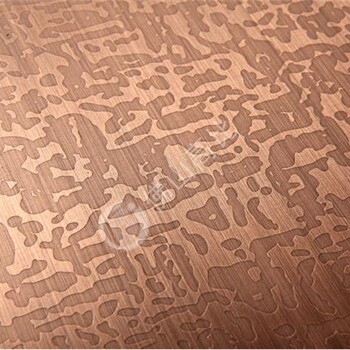 红古铜蚀刻不锈钢高比304不锈钢蚀刻镀红铜装饰板价格