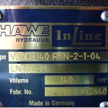 德国哈威变量柱塞泵V30D-140RDN-1-1-03/LLSN现货供应