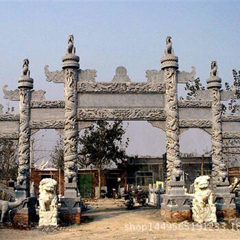 廠家生產(chǎn)石雕石牌坊建筑石牌坊山東石牌坊