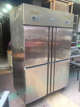 二手星星四门商用厨房冰箱，双机双温冷柜不锈钢立式冰柜出售