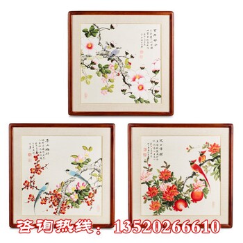 鸟语花香国画斗方向仕平老师亲绘家居工艺品摆件