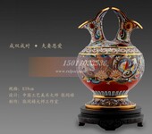 张同禄大师作品景泰蓝《双鸠壶》现代工艺品收藏品商务风水摆件