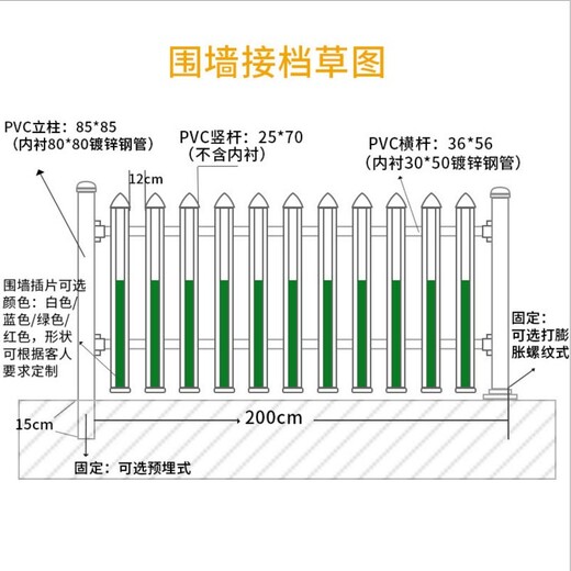 一片护栏价格：宁波市江北区pvc隔离栏杆