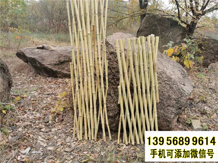 老边竹围栏仿竹节护栏竹篱笆 pvc护栏碳化伸缩栅栏