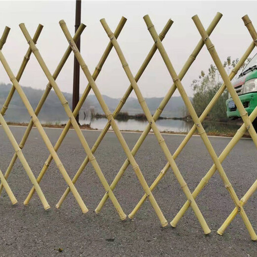 石门竹围栏碳化竹竹篱笆pvc护栏竹拉网栅栏