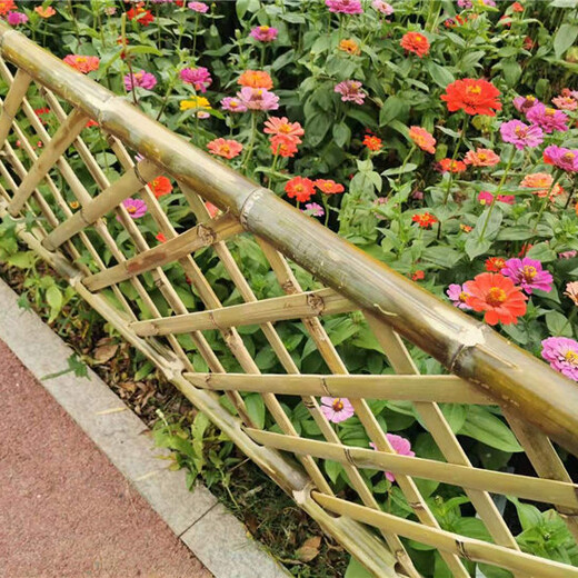 亳州涡阳竹片栅栏塑钢护栏竹篱笆草坪护栏pvc塑钢护栏