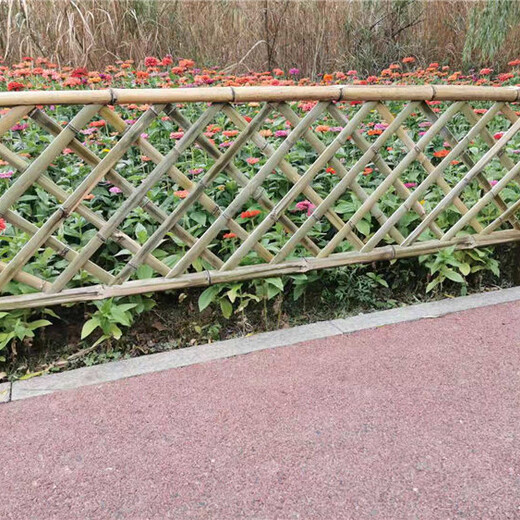 枣庄竹片栅栏伸缩篱笆竹篱笆竹护栏塑木栏杆