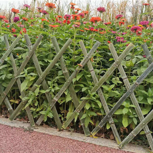 兴化竹片栅栏花园栅栏竹篱笆竹护栏塑钢护栏