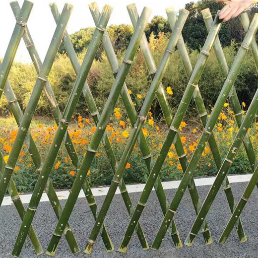 武夷山塑钢护栏伸缩围栏竹片户外竹栅栏