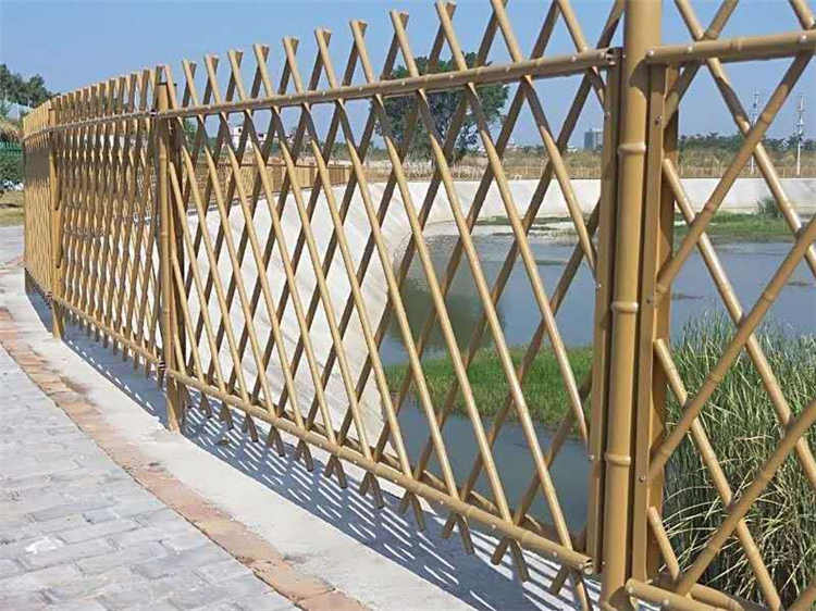 瓜州竹围栏塑钢护栏竹篱笆 pvc护栏护栏板