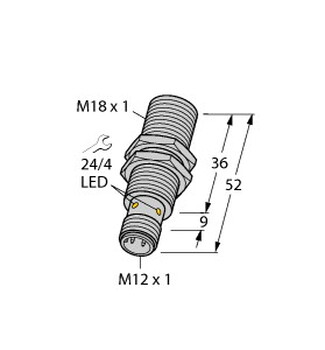 NI50-CP80-VP4X2电感式传感器开关距离扩展订货号：15696