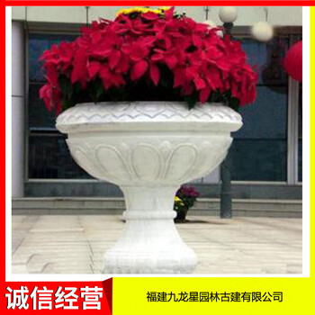 石雕花盆花缽石材花缽加工定制