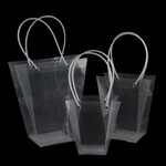 透明T形方形花袋植物手提袋防水PP礼品袋玫瑰花盆景盆栽袋子