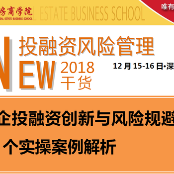 房企投融资创新与风险规避及20个实操案例解析