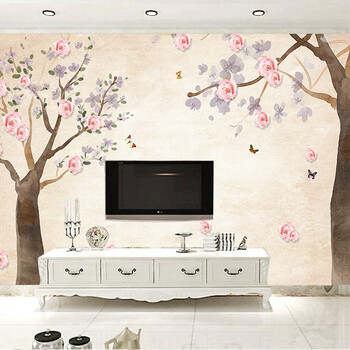 现代简约电视背景墙彩绘·深圳室内墙绘设计·客厅装饰墙·追梦墙绘