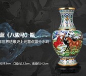 景泰蓝八骏马瓶中美两国元首故宫亲自点蓝