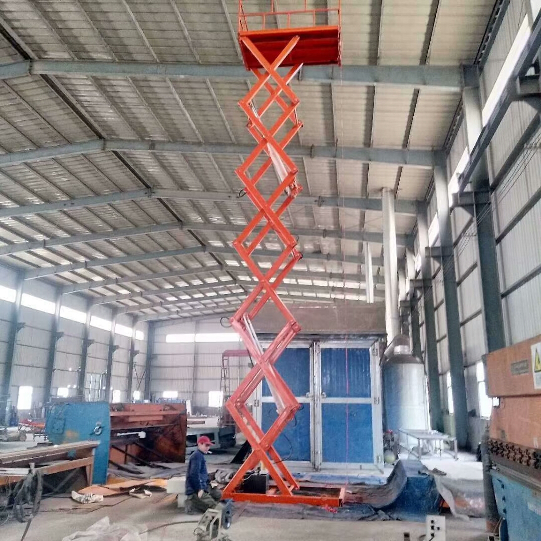 天津宝坻自行走升降机厂家直销高空作业平台14米12米电动升降平台货梯