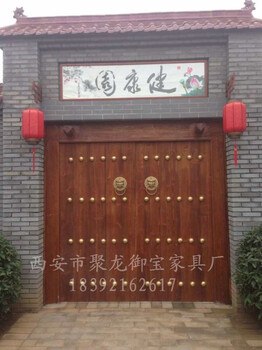 西安老榆木大门价格-西安仿古实木大门定做-西安仿古大门厂家