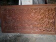 实木纯手工雕刻一木雕龙板,仿古雕刻挂件厂家制作过程