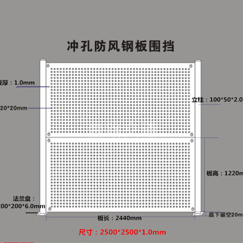 供应远达白色烤漆冲孔板围挡稳固防风尺寸可定制